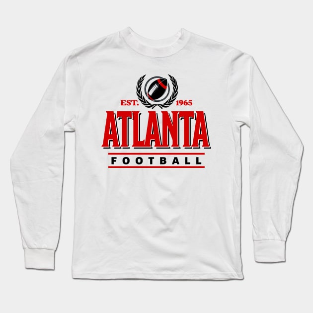 Retro Atlanta Football Vintage Crest Long Sleeve T-Shirt by funandgames